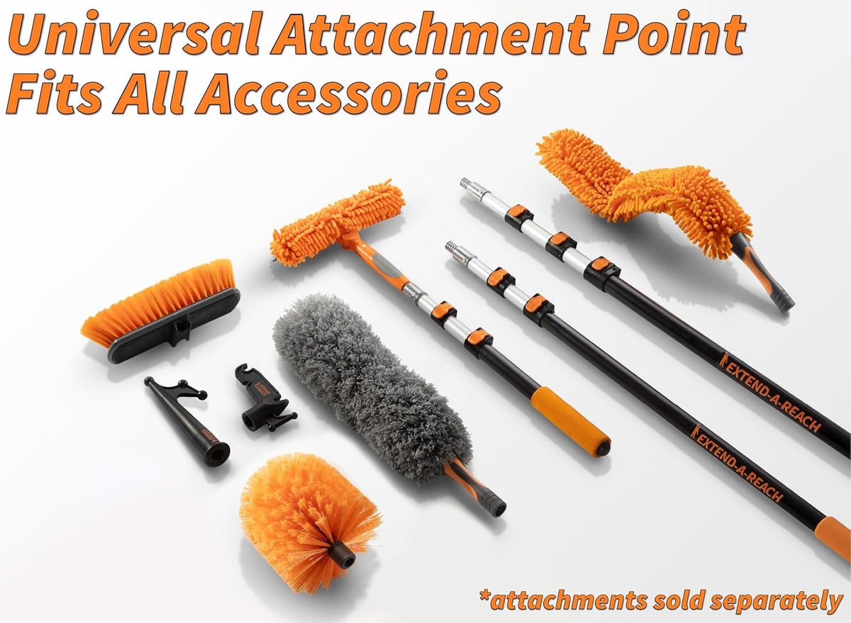 5-24 ft Long Telescopic Extension Pole, Multi-Purpose Extendable Pole Universal Twist-on Metal Tip // Lightweight and Sturdy // Best Telescopic Pole for Painting, Dusting and Window Cleaning