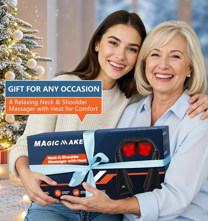 Neck Massager for Pain Relief Deep Tissue with Heat, Gifts for Women Men Shiatsu Back and Shoulder Massage, Mothers Day Gifts for Mom Wife, Christmas, Fathers Day Dad Gifts for Husband, NOT Cordless