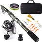 Sougayilang Fishing Rod Reel Combo with Telescopic Fishing Pole, Spinning Reel, Carrier Bag, Lures & Fishing Accessories for Saltwater and Freshwater Fishing