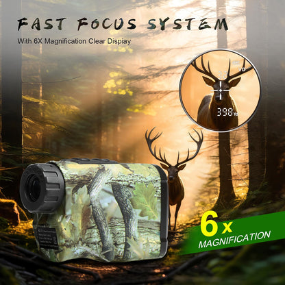 PEAKPULSE Hunting Range Finder 1400 Yards, 6X Laser Rangefinder with Angle, Horizontal & Vertical Measurement, IP54 Water Resistant, LC1200A-GR