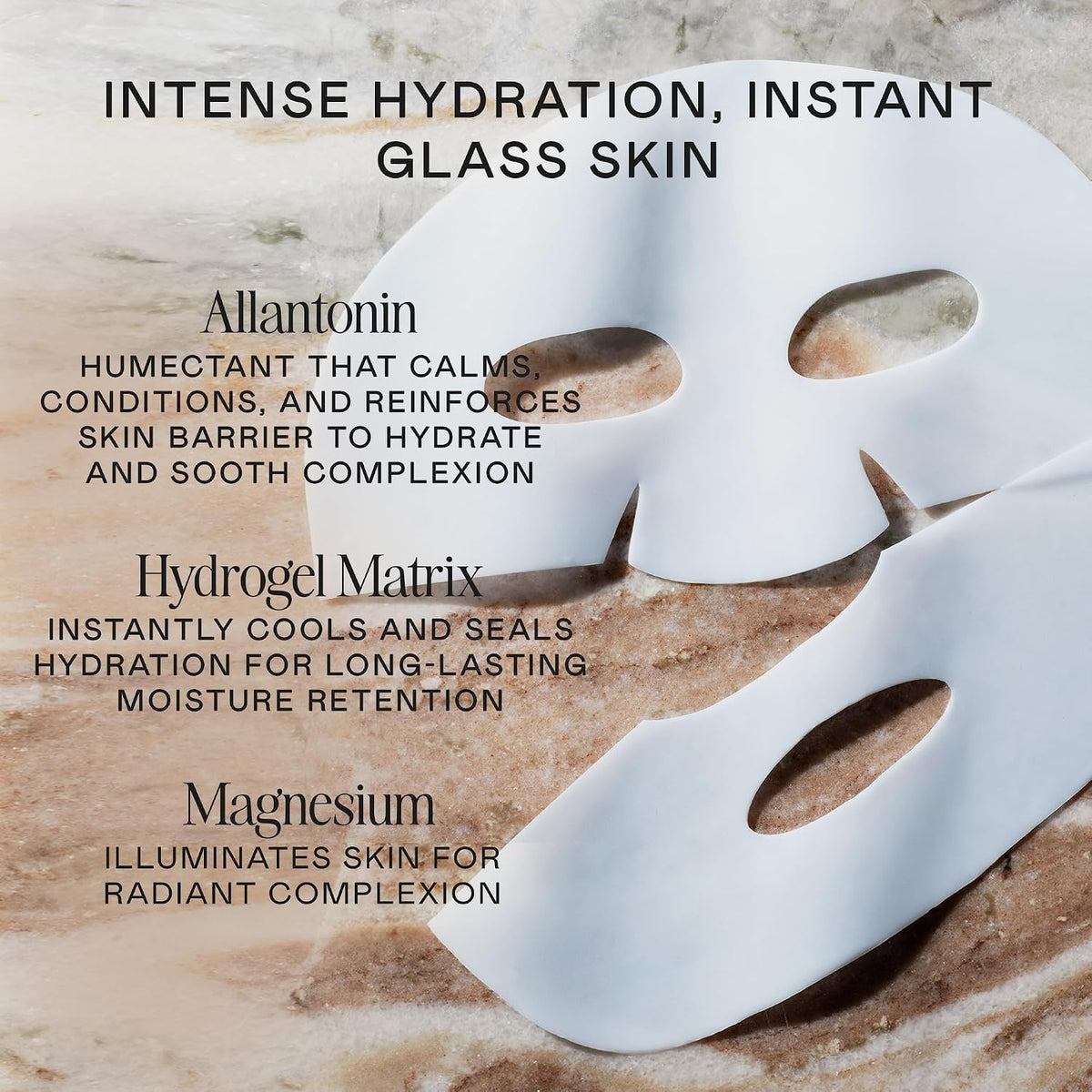 NuFACE IonPlex Hydra-Gel Power Mask - Hydrating Korean Face Mask, 2-Piece Cooling Skincare Sheets + Allantoin & Glycerin for Dewy, Glass Skin - Plumps & Smooths Fine Lines - Vegan K-Beauty, 5 Count