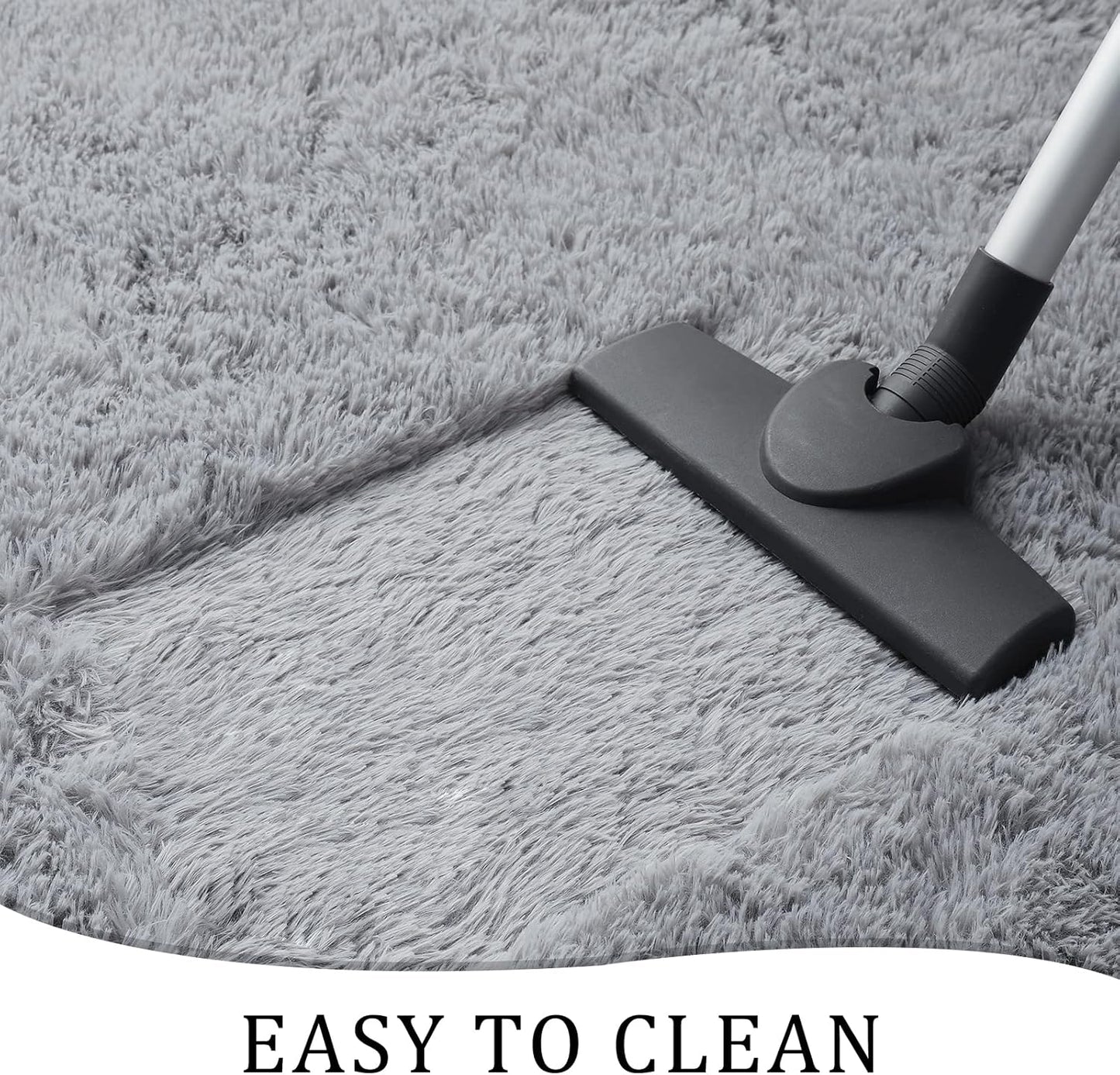 Chicrug Soft Runner Rug for Bedroom Living Room Plush Fluffy Rugs 2x6 Shag Furry Area Rug Carpet Non Shedding for Nursery Children Kids Girls Room Home Decorative, Grey