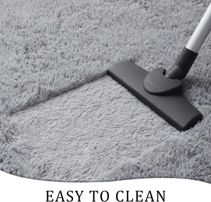 Chicrug Soft Runner Rug for Bedroom Living Room Plush Fluffy Rugs 2x6 Shag Furry Area Rug Carpet Non Shedding for Nursery Children Kids Girls Room Home Decorative, Grey