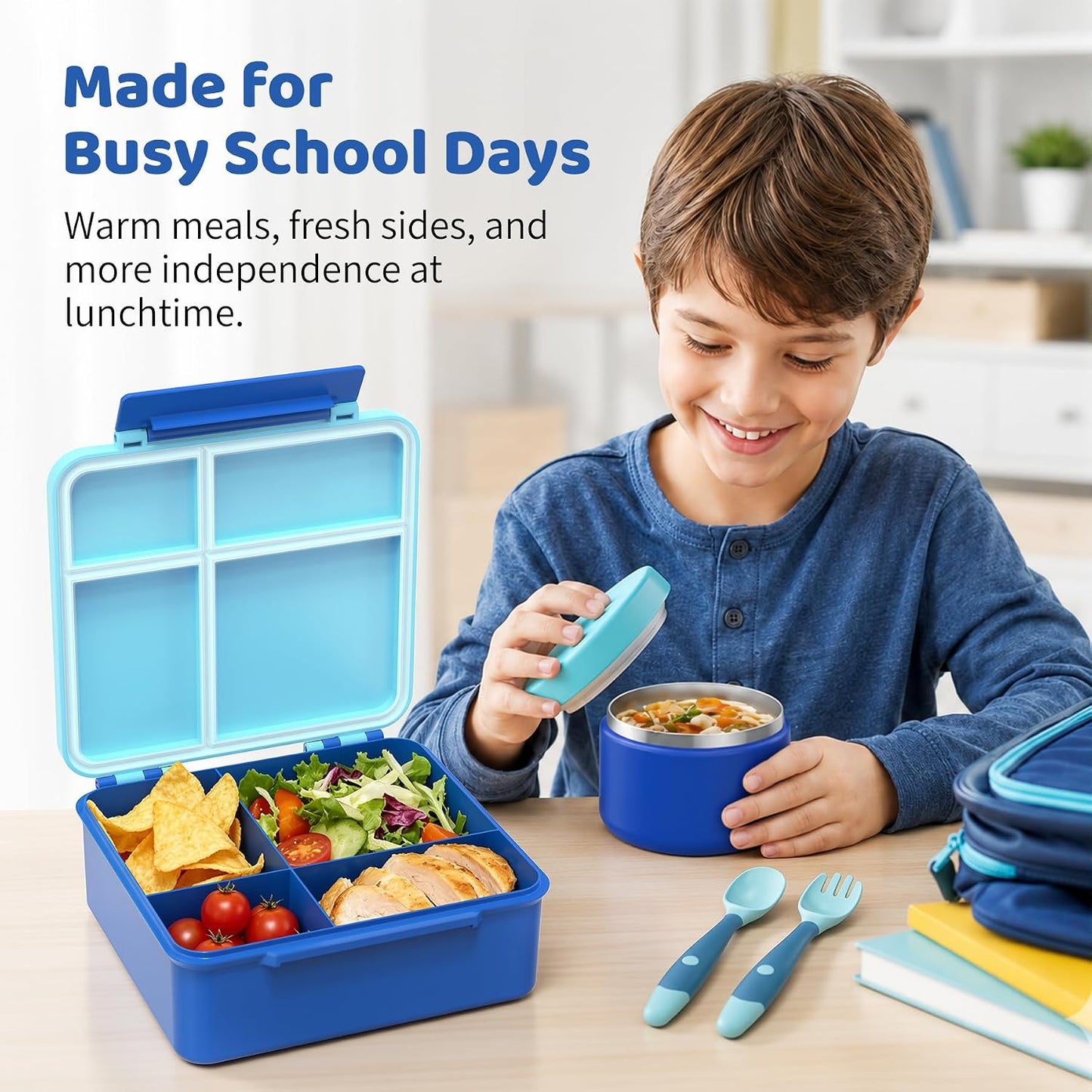 Pawtong Kids Bento Lunch Box with 8 oz Insulated Food Jar