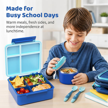 Pawtong Kids Bento Lunch Box with 8 oz Insulated Food Jar