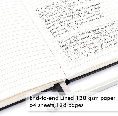 Feela 12 Pack Notebooks Journals Bulk with 12 Black Pens, A5 Hardcover Ruled Journal Set with Pen Holder, 120 GSM, 5.1” x 8.3”, Black