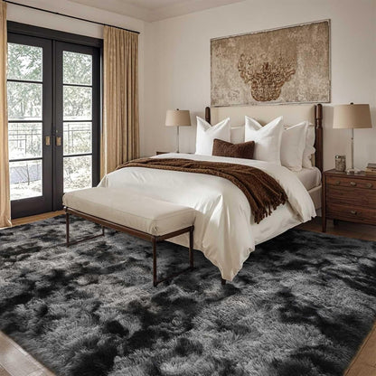 10x14 Ft Extra Large Shag Rugs for Living Room, Ultra Soft Fluffy Furry Area Rugs for Bedroom Indoor Floor, Aesthetic Carpet for Kids Home Decor (Dark Grey)