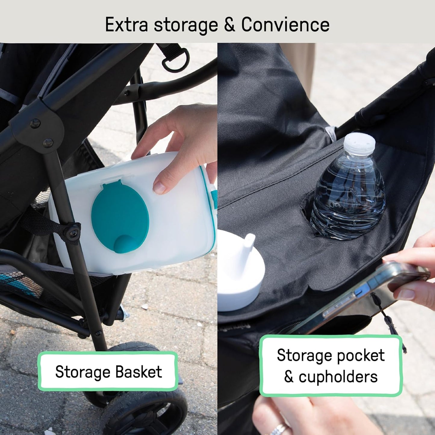 Ingenuity 3D Mini Convenience Stroller, Lightweight Umbrella Stroller with Compact Fold, Gray