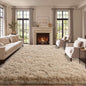 qulint Large Area Rug for Living Room 10x14, Fluffy Tan Rug for Bedroom Shag Shaggy Fuzzy Nursery Carpet, Modern Solid Rug for Boys and Girls Dorm Room Kid Room Classroom Home Decor