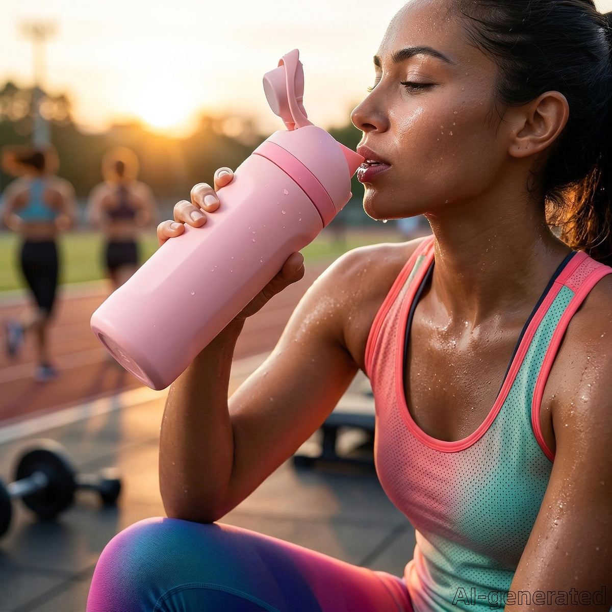 HyperionFlo Essentials 24oz Insulated Stainless Steel Water Bottle with Straw, Double-Wall Vacuum Travel Bottle, Leakproof Spillproof, Pink