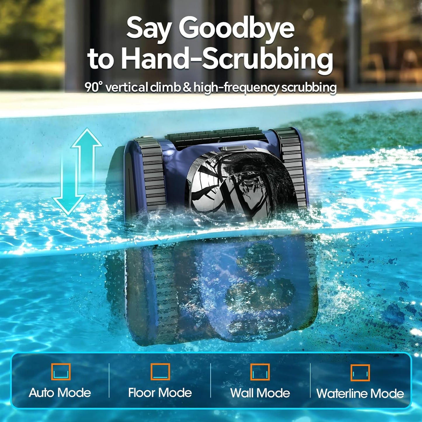 Cordless Robotic Pool Cleaner for Inground & Above Ground Pools, 180W Brushless Motor, 180-Minute Runtime, Wall-Climbing Pool Vacuum, SAT30