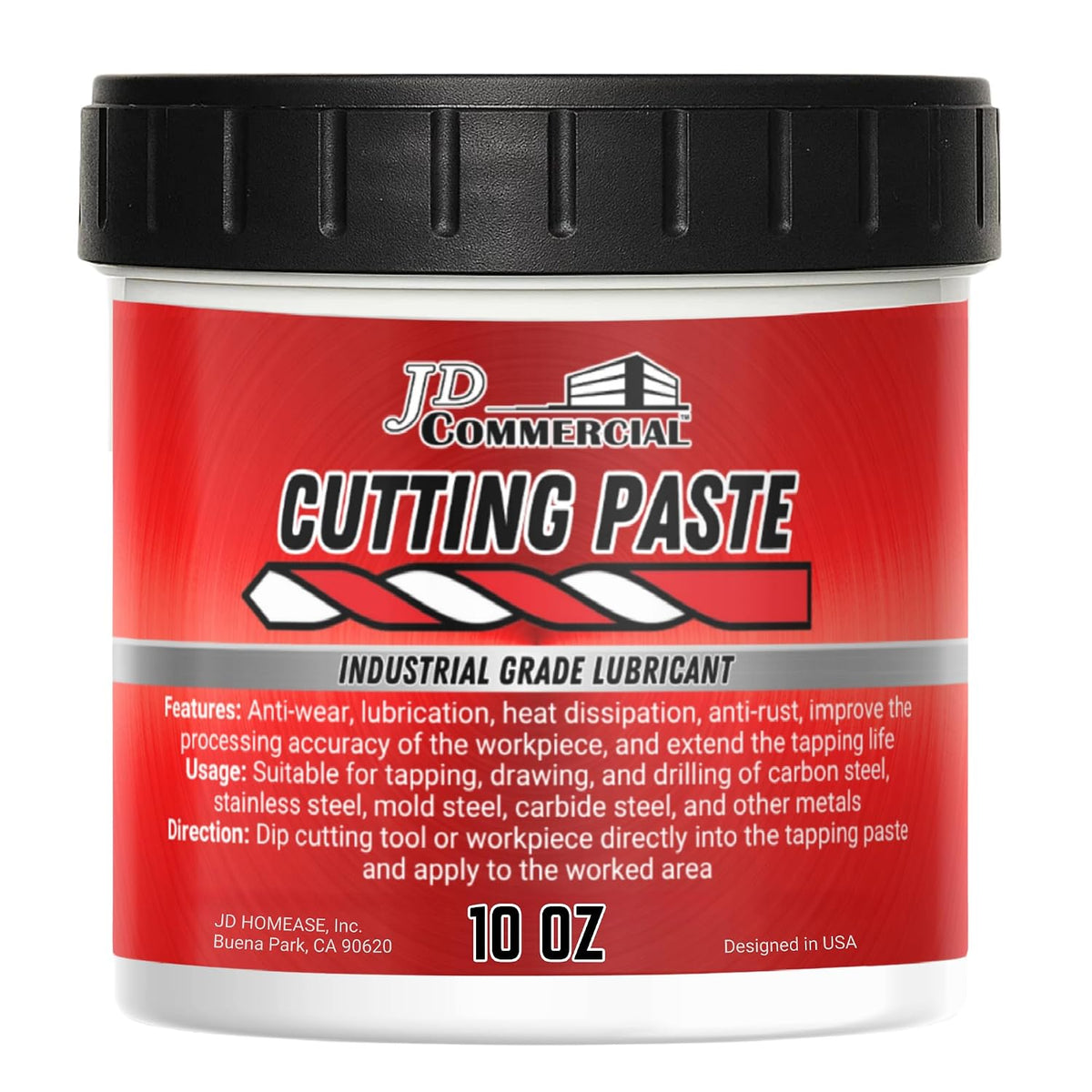 JD Commercial Cutting Paste 10 OZ, Metal Cutting, Tapping & Drilling Lubricant, Anti-Wear & Anti-Rust Formula for Drilling, Milling, Threading & Machining