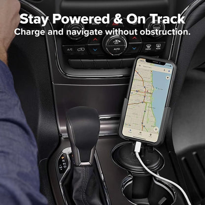 WeatherTech CupFone, Universal Cup Holder Phone Mount for Cars – Adjustable & Secure Fit with Open Access for Charging – Compatible with iPhone, Android - Black