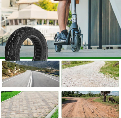 Hromra 9.5 x 2.50 Off-Road Solid Scooter Tire, 9.5x2.5-6.1 Tubeless Puncture-Resistant Replacement Tire for NIU KQi3 Pro & Max Electric Scooters, 1-Pack