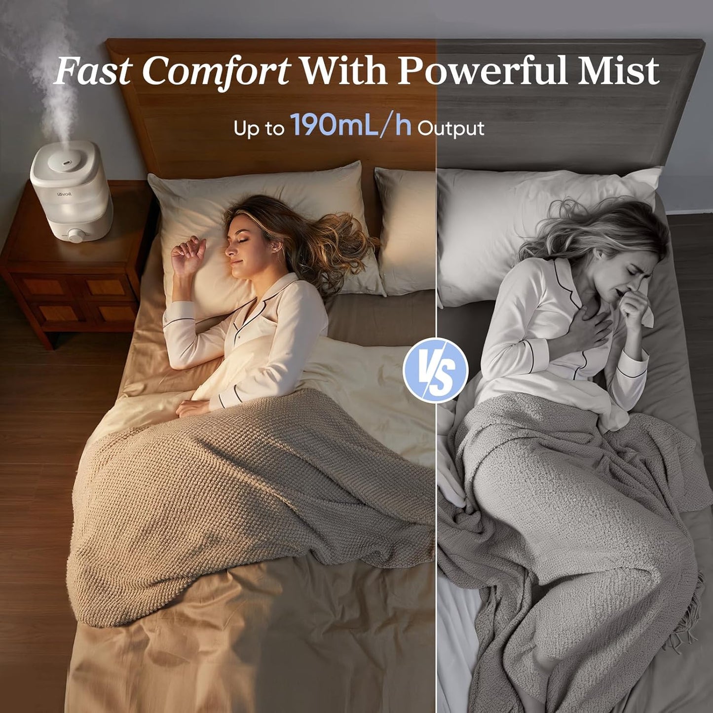 Levoit Top Fill Humidifiers for Bedroom, 2.5L Tank for Large Room, 28dB Easy to Fill & Clean, Quiet Cool Mist Air Humidifier for Home Baby Nursery & Plants, Auto Shut-off for Safety, 25H Lasting