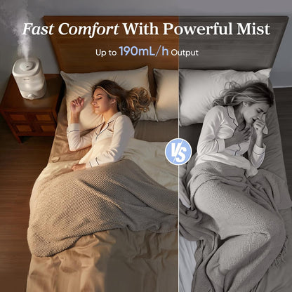 Levoit Top Fill Humidifiers for Bedroom, 2.5L Tank for Large Room, 28dB Easy to Fill & Clean, Quiet Cool Mist Air Humidifier for Home Baby Nursery & Plants, Auto Shut-off for Safety, 25H Lasting