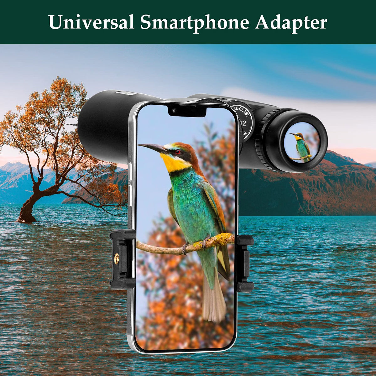 Adorrgon 12x42 High-Powered Binoculars for Adults with Phone Adapter & Tripod, BAK4 Prism Fully Multi-Coated Waterproof Binoculars for Bird Watching, Travel & Sports, 42mm
