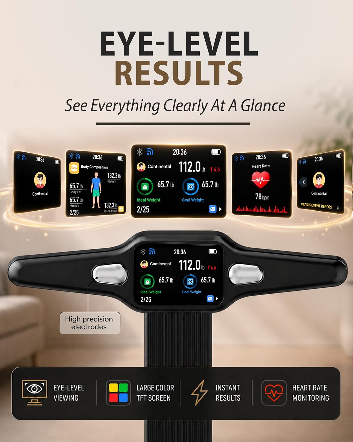 Homerz Smart Scale – Bend-Free Smart Scale with BMI, Body Fat, Muscle Mass, Full Body Composition Scale with Digital Weight Tracking, Body Scan Scale with Handle, Body Fat Scanner