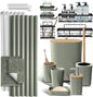 Clara Clark Bathroom Accessories Set - 27PC Bathroom Set with Adhesive Corner Shower Caddy Hanging, Bathroom Sets with Shower Curtain and Rugs, Sage Green Shower Curtain Set with Bathroom Trash Can