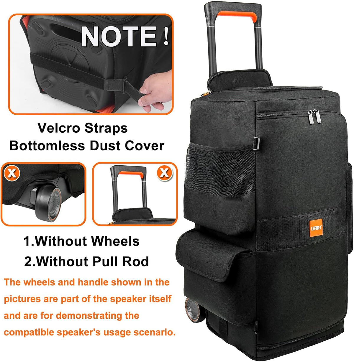 LEFOR·Z Speaker Case Compatible with JBL PartyBox 320/310,Bottomless Cover Portable Speaker Dust Cover Storage Bag Fits for JBL Party Box 320 for Outdoor Travel,Cover Only(Without Wheels and Pull Rod)
