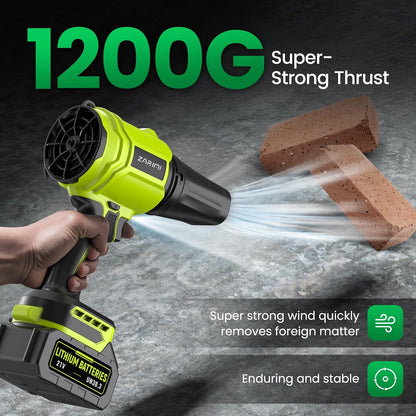 YUQUESEN Cordless Leaf Blower, 980,000 RPM Handheld Leaf Blower with 2 Batteries & Charger, Lightweight Leaf Blowers for Patio, Lawn, Leaves, Dust - Bright Green