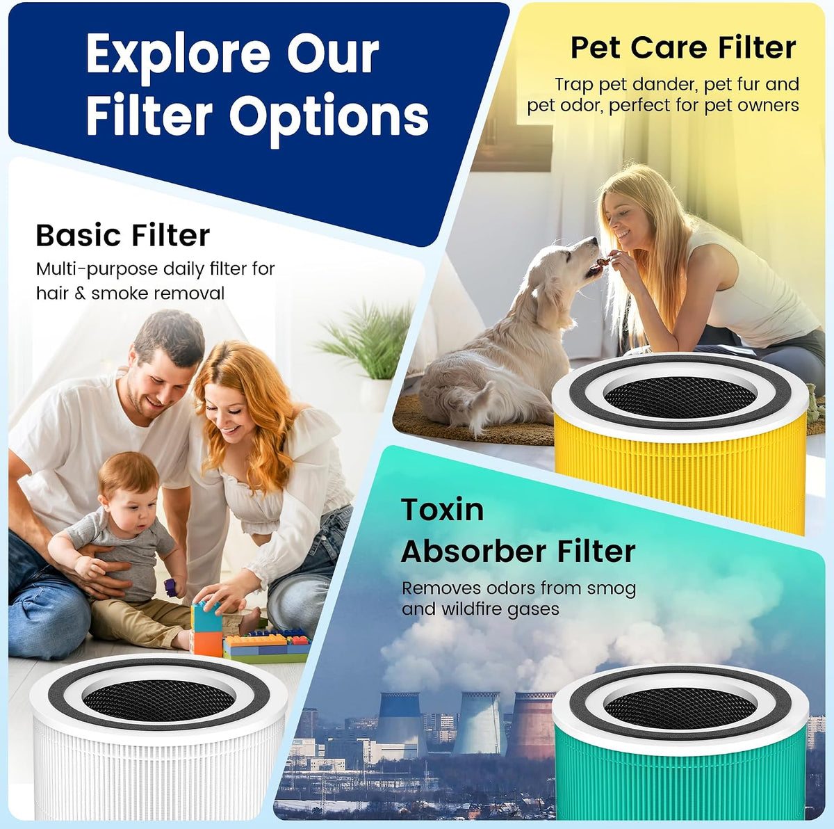 2 Pack 240 Replacement Filter Compatible with PuroAir 240 Air Purifier
