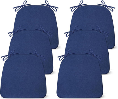 IASEAHK Chair Cushions for Dining Chairs Set of 6, Non Slip Kitchen Chair Pads, 17" x 16" x 2", Indoor Dining Chair Cushions with Ties, D-Shaped...