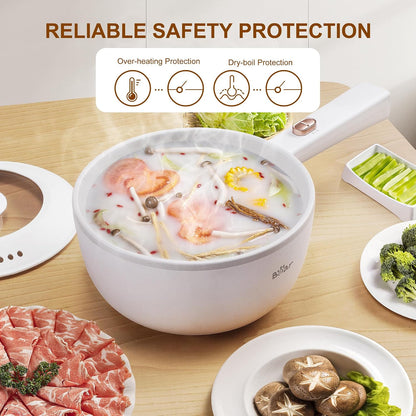 Bear 2L Electric Hot Pot Nonstick Cooker 1000W, White