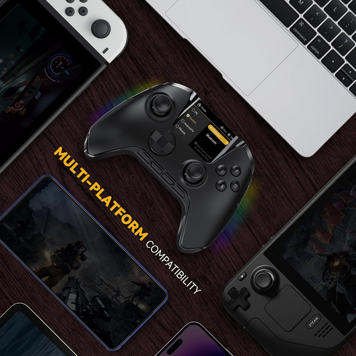ManbaOne Interactive Screen Wireless Gaming Controller (Black)