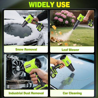 laapee Cordless Handheld Leaf Blower – 2x4.0Ah Batteries & Charger, Adjustable Speed, Green