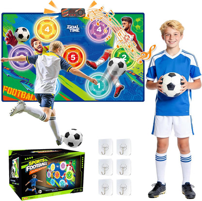 TPCSCH Electronic Soccer Scoring Game for Kids, 3 Game Modes, Real-Time Score Display, Soccer Toss Target with 2 Soft Balls, Indoor Outdoor Soccer Toy, Ages 3–12