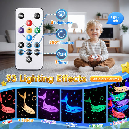 Staryou Dinosaur Egg Night Light Projector for Kids, 15 Soothing Sounds, 3 Film Modes, 33 Color Effects, 360° Rotation, Remote Control, Sleep & Sensory Toy