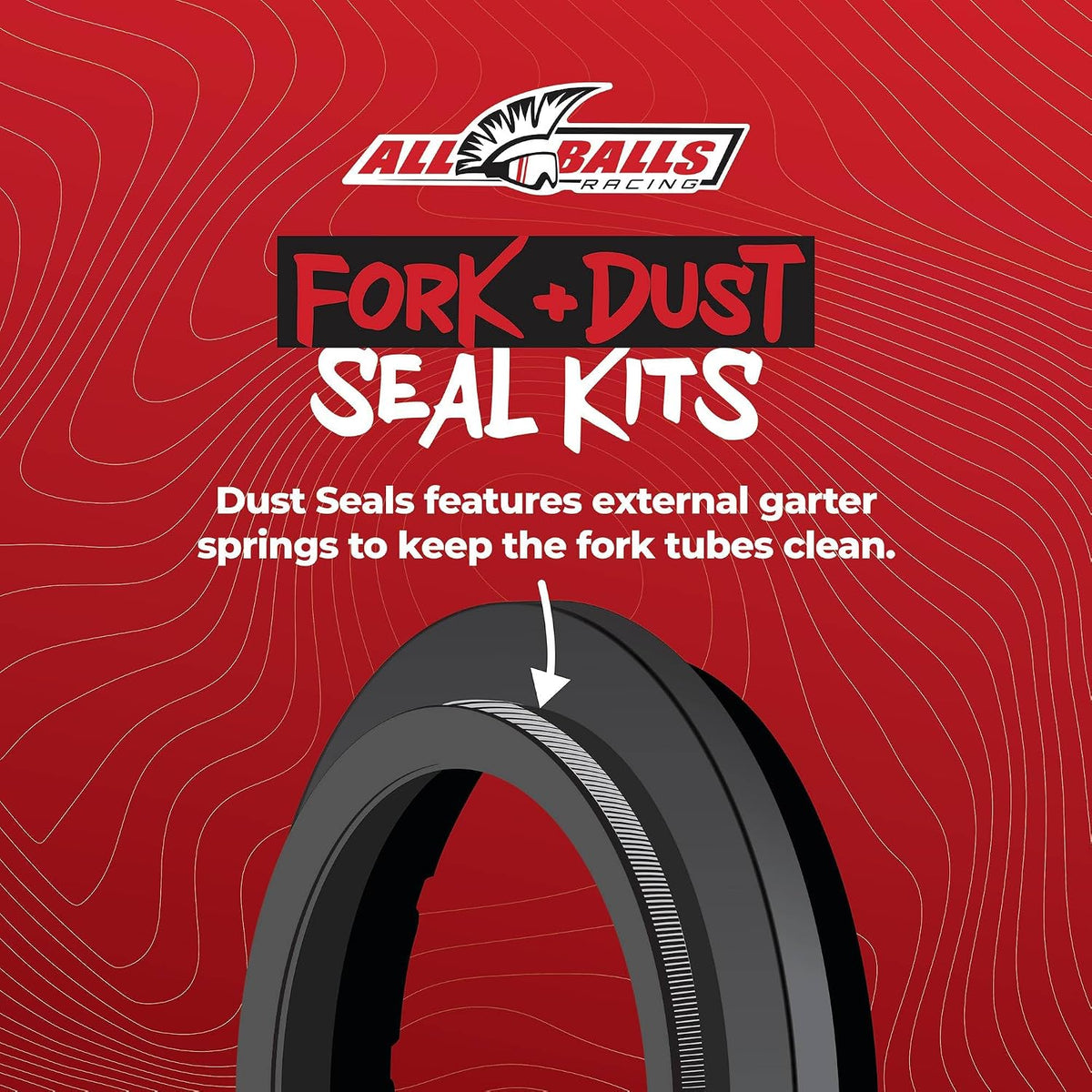 All Balls Racing 56-129 Fork & Dust Seal Kit Compatible with/Replacement for Honda, Kawasaki, Suzuki, Yamaha