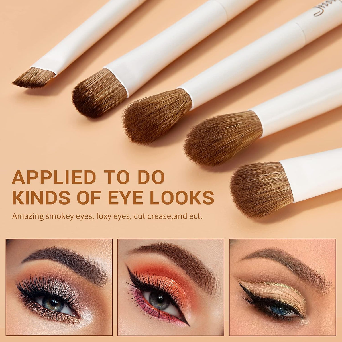 Jessup 14Pcs Premium Synthetic Makeup Brush Set T329 with Foundation Brush Flat Top for Face Blush Liquid Powder Foundation SF002