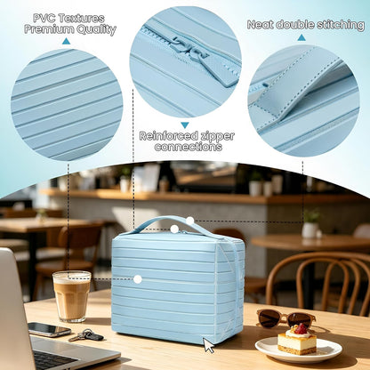 HyperionFlo Essentials Fold-Down Standing Makeup Bag Travel Toiletry Organizer