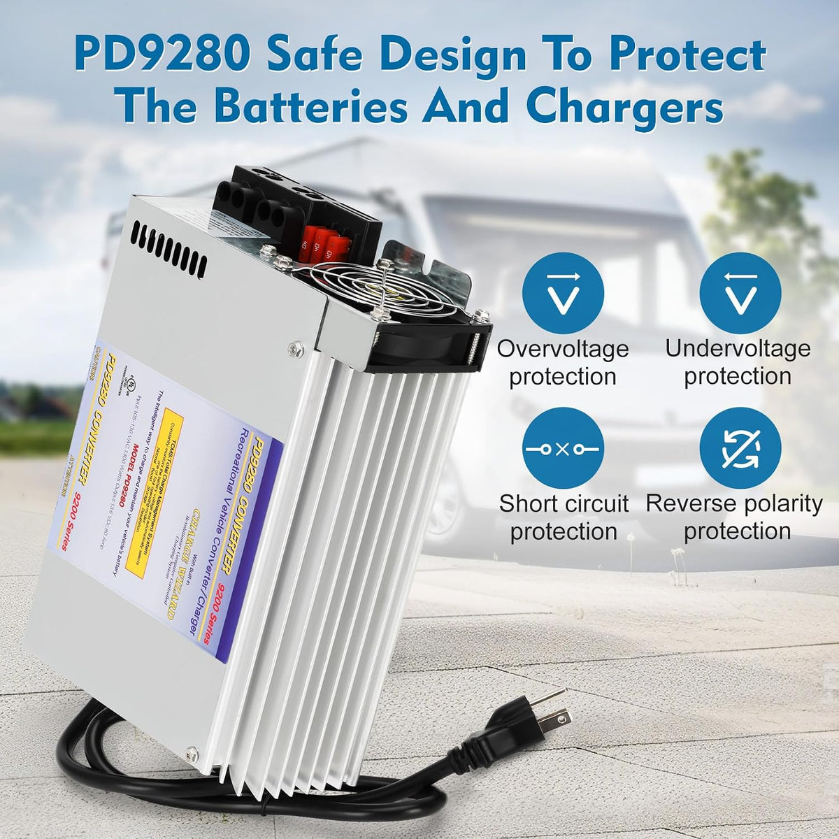 PD9280AV 80Amp RV Inverter Converter Charger, Intelligent Rv Converter/Charger for Lead Acid Battery, Compatible with PD9280AV and PD9200 Series Power Converter/Charger for RV Camper Caravans