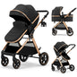 ACCOMBE 2-in-1 Convertible Baby Stroller for Newborn to Toddler, Gold