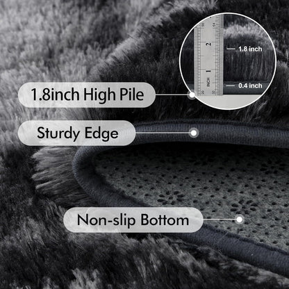 10x14 Ft Extra Large Shag Rugs for Living Room, Ultra Soft Fluffy Furry Area Rugs for Bedroom Indoor Floor, Aesthetic Carpet for Kids Home Decor (Dark Grey)