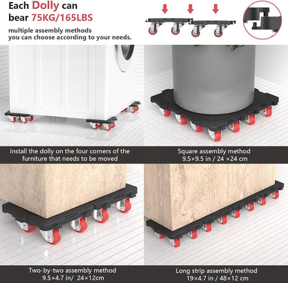 ONEON Furniture Mover with Wheels & Aux. Lifter-Connect Dolly 360° Rotation Wheels Furniture Dolly for Moving Sliding Heavy Furniture, Appliances, 660 LB Max Load Capacity Visit the ONEON Store