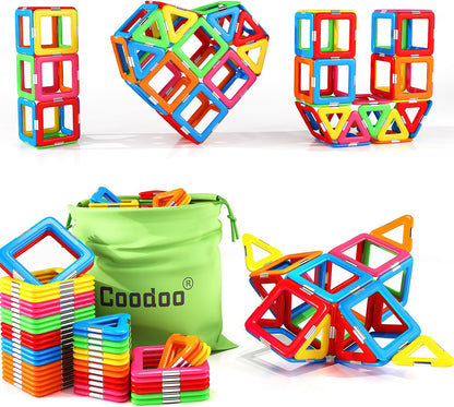 Coodoo Magnetic Blocks Starter Set, 30-Piece STEM Magnetic Building Tiles for Kids Ages 3+, Educational Construction Toys, Multicolor
