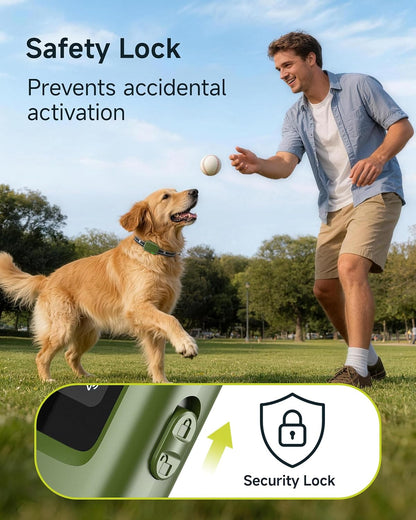 HapTop Dog Training Collar with Remote, 4500FT Range, Adjustable Training Collar for Dogs 10-120 lb, Green