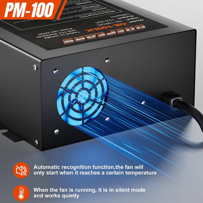 PM4 100 Amp RV Power Converter - Power Converter with Built-in 4 Stage Smart Battery Charger - Multiple Capacities 100A 110V AC to 12V DC 100 Amp Battery Charger RV Power Converter Replacement