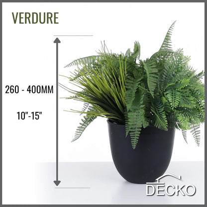 DECKO Artificial Plants - Fake Plants & Flowers Indoor and Outdoor - UV Resistant Hanging Plants for Living Room, Balcony, Patio, Kitchen etc - Faux Greenery - Senna Collection (2 Sets of 3 Cascades)