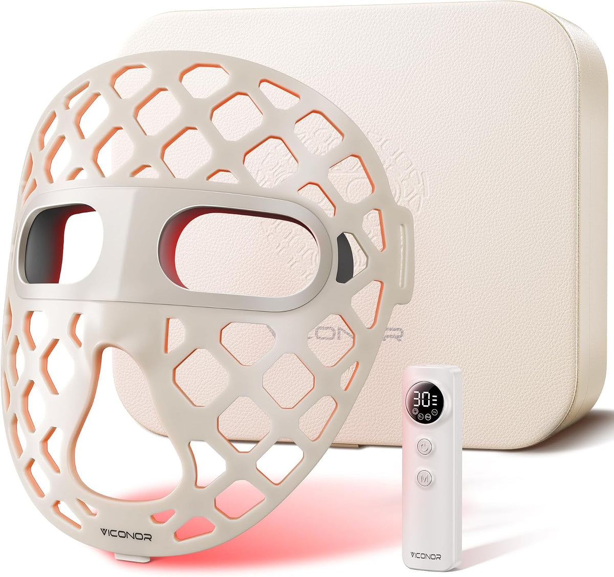 Red Light Therapy for Face, Red Light Mask with 54 LEDs 4-in-1 Chip Infrared Red Light Therapy Mask with 2600mAh Rechargeable, Breathable Portable Red Light Face Mask at Home&Travel for Skin Firming