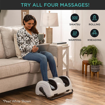 Best Choice Products Heated Shiatsu Foot Massager for Pain Relief, Plantar Fasciitis, Neuropathy, Blood Circulation w/Compact Design - Silver