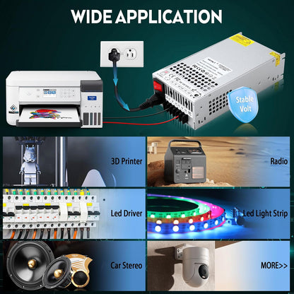 VAYALT DC 12V 100A 1200W Switching Power Supply, 110V/220 V Power Supply AC to DC Converter, Universal Regulated Switching,12V Power Supply for CCTV Camera System,3D Printer,Led Strip,Computer Project