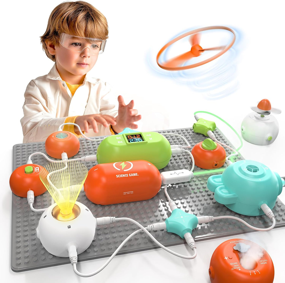 SMILESSKIDDO Science Kits Electronics STEM Kit, 420+ Projects, 35 Circuit Parts, Snap-Together Science Experiments for Kids, Physics Learning Toy