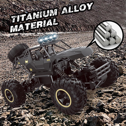 Jiakora RC Car 1:12 Off-Road Monster Truck, 4WD Remote Control Truck with Metal Body, LED Headlights, 20 km/h Speed, Rechargeable Batteries, All-Terrain Toy for Kids & Adults