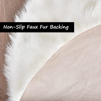 Goolela White Sheepskin Area Rug 9x12 Fluffy Fuzzy Furry Rug for Bedroom Living Room Faux Fur Shaggy Soft Rectangle