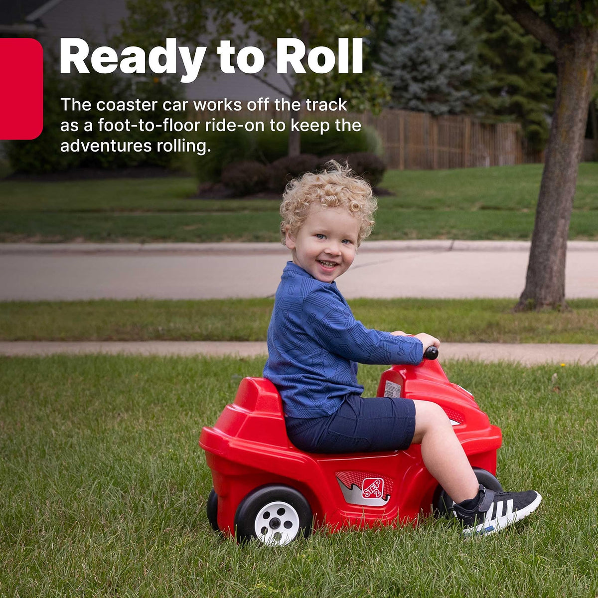 Step2 Up & Down Roller Coaster Kids Ride-On Toy, 9-Foot Track with ATV-Style Car, Indoor & Outdoor Toddler Playset, 50 lb. Weight Capacity, Multicolor